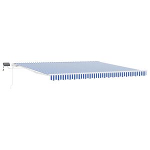 vidaXL Tenda Retrattile Blu e Bianco 500 &times; 300 cm