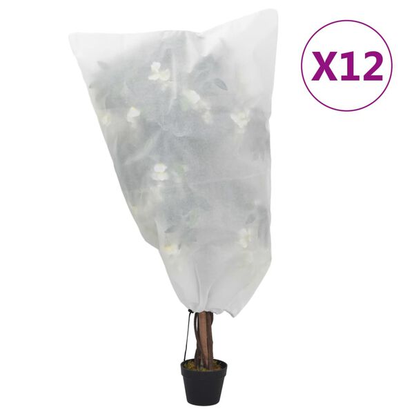 vidaXL Coperture con Coulisse per Piante 12pz 70 g/m&sup2; 0,8x1 m