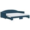 vidaXL Divano Letto Estraibile con Materassi Blu 90x200 cm Velluto