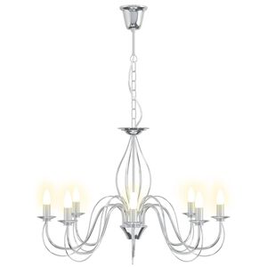 vidaXL Lampadario regolabile E14 Metallo Cromato &Oslash; 78 x 101 cm