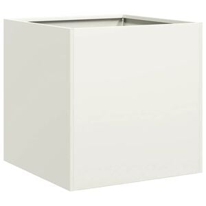 vidaXL Fioriera Bianca 40x40x40 cm in Acciaio Laminato a Freddo