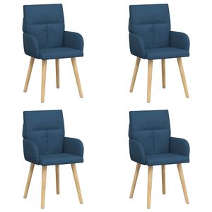 vidaXL Sedie da pranzo 4 pz Tessuto Blu 60 x 56 x 96 cm