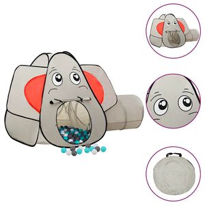 vidaXL Tenda Gioco Bambini Elefante Grigio 250 Palline 174x86x101 cm