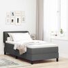 vidaXL Letto a molle con materasso Grigio scuro 80 x 200 cm Tessuto