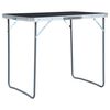 vidaXL Tavolo da Campeggio Pieghevole Telaio in Metallo 80x60cm Grigio