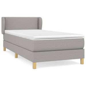 vidaXL Giroletto a Molle con Materasso Grigio Chiaro 80x200 cm Tessuto