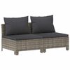 vidaXL Divano da Giardino a 2 Posti con Cuscini in Polyrattan Grigio