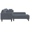 vidaXL Divano in Velluto con cuscino 3 pcs Grigio scuro 208 cm Velluto