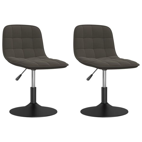 vidaXL Sedie da Pranzo Girevoli 2 pz Grigio Scuro in Velluto