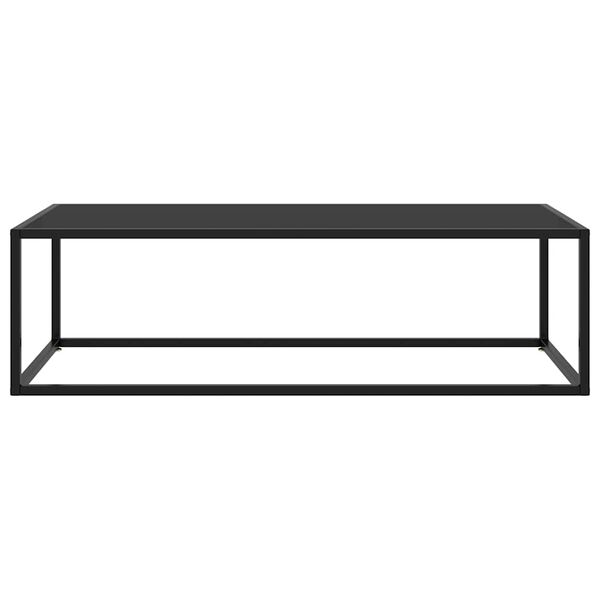 vidaXL Tavolino da Salotto Nero con Vetro Nero 120x50x35 cm