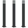 vidaXL Lampade da Terra per Esterni con Presa 3pz Nere 110cm Alluminio