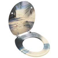 vidaXL Tavoletta WC con Coperchio MDF Design Spiaggia