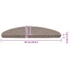 vidaXL Tappetini per scale 15 pz 65x21x4 cm Beige scuro Semicircolari Grandi
