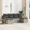 vidaXL Set Divano da Giardino 6 pcs Grigio chiaro 230 x 117 x 85 cm