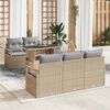 vidaXL Set Divano da Giardino con cuscino 6 pcs Beige Poly Rattan