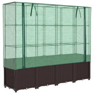 vidaXL Letto Rialzato con Copertura Serra Effetto Rattan 160x40x153 cm