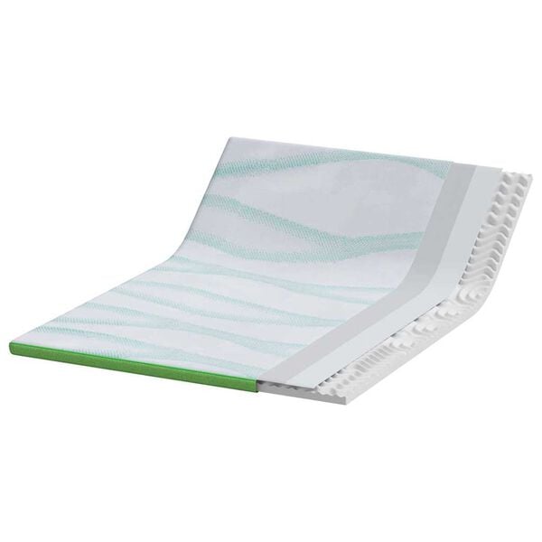 vidaXL Topper per materasso Bianco e Verde 180 x 200 x 6 cm