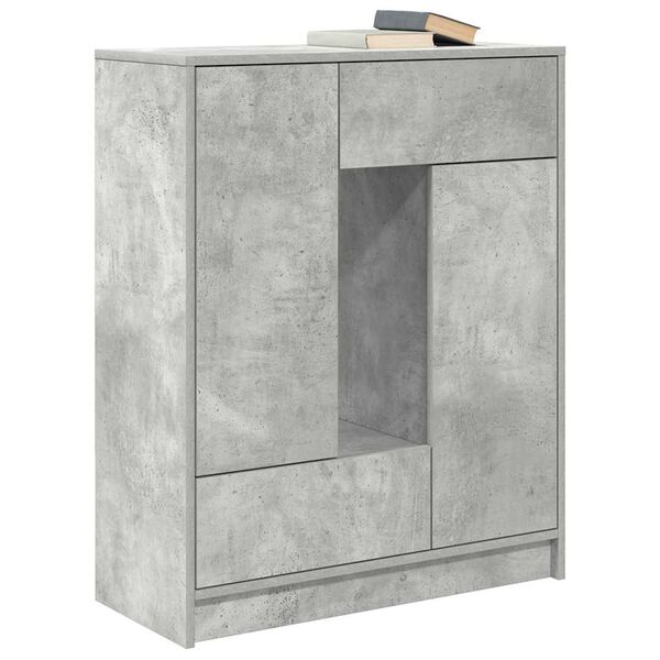 vidaXL Credenza con Cassetti e Ante Grigio Cemento 73x31x90 cm