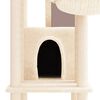vidaXL Albero per Gatti con Tiragraffi in Sisal Crema 201 cm
