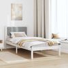 vidaXL Letto con Testiera Rivestita Grigio chiaro 90 x 190 cm