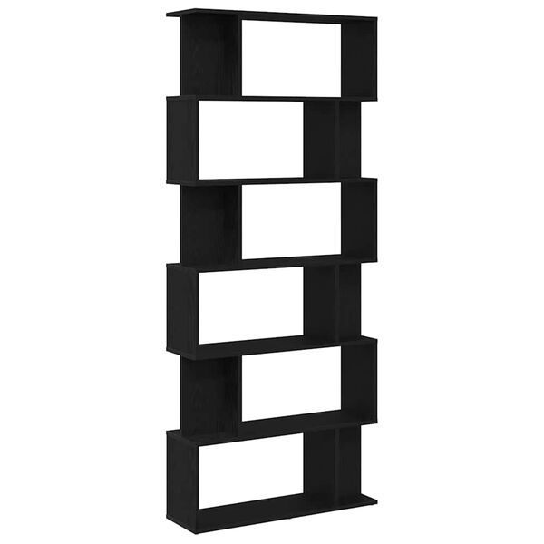 vidaXL Libreria Rovere Nero 80x24x190,5 cm in Legno Ingegnerizzato