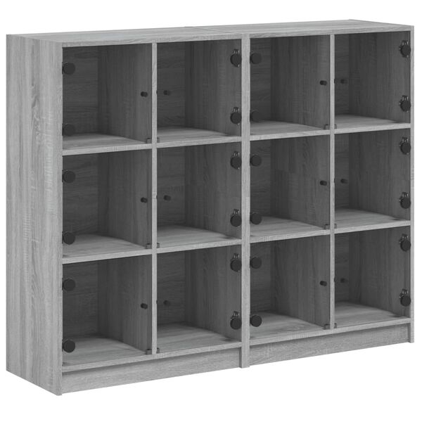 vidaXL Libreria Ante Grigio Sonoma 136x37x109 cm in Legno Multistrato