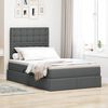 vidaXL Letto con contenitore e materasso Grigio scuro 120 x 200 cm