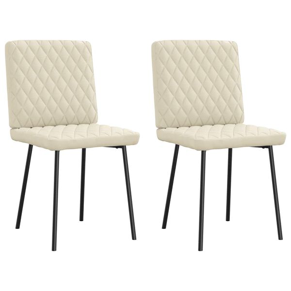 vidaXL Sedie da Pranzo 2 pz Crema in Similpelle