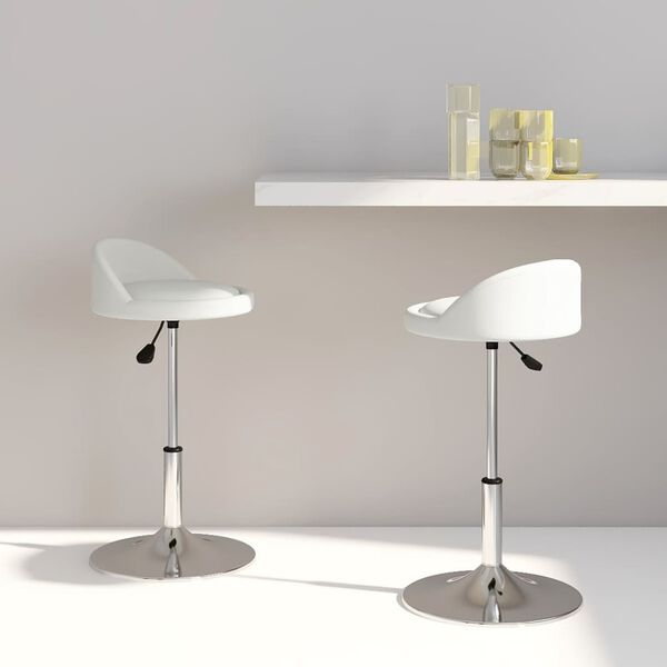 vidaXL Sedie da Pranzo Girevoli 2 pz Bianche in Similpelle