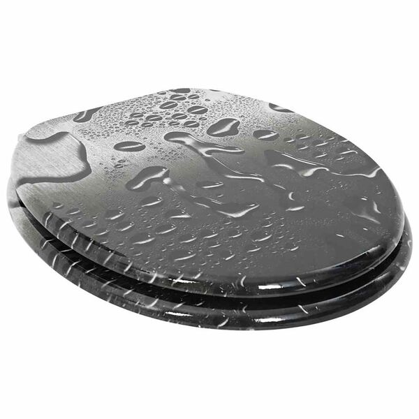 vidaXL Sedile per toilette con chiusura morbida Grigio 44 x 38 cm