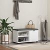 vidaXL Panca per ingresso con cuscino con porta Bianco 80 x 38 x 46 cm