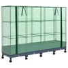 vidaXL Vaso da Giardino con Copertura per Serra e Ruote 4 pz PP