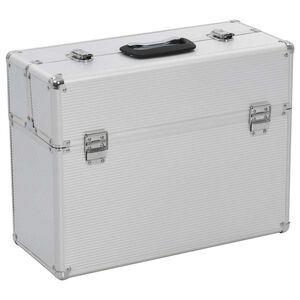 vidaXL Valigetta per Attrezzi 47x36x20 cm Argento in Alluminio