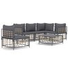 vidaXL Set Divani da Giardino 6 pz con Cuscini Antracite in Polyrattan