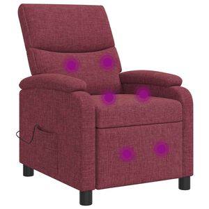 vidaXL Poltrona Massaggiante Rosso Vino Tessuto