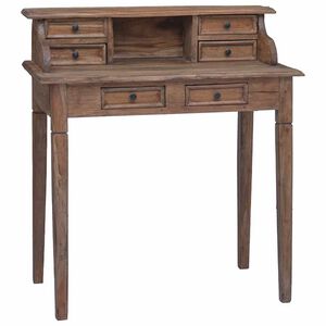 vidaXL Scrivania con Cassetti 90x50x101 cm in Legno Massello di Mogano