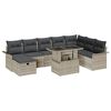 vidaXL Set Divano da Giardino 9 pz Grigio chiaro polyrattan