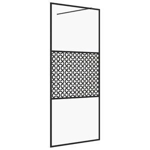 vidaXL Parete per Doccia Walk-in Vetro Trasparente ESG 80x195 cm Nera