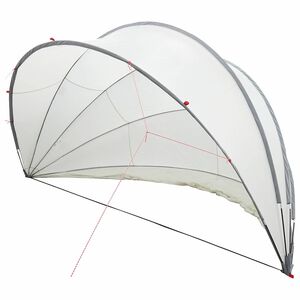 vidaXL Dome Piscina 500 x 500 x 236 cm Grigio e arancione