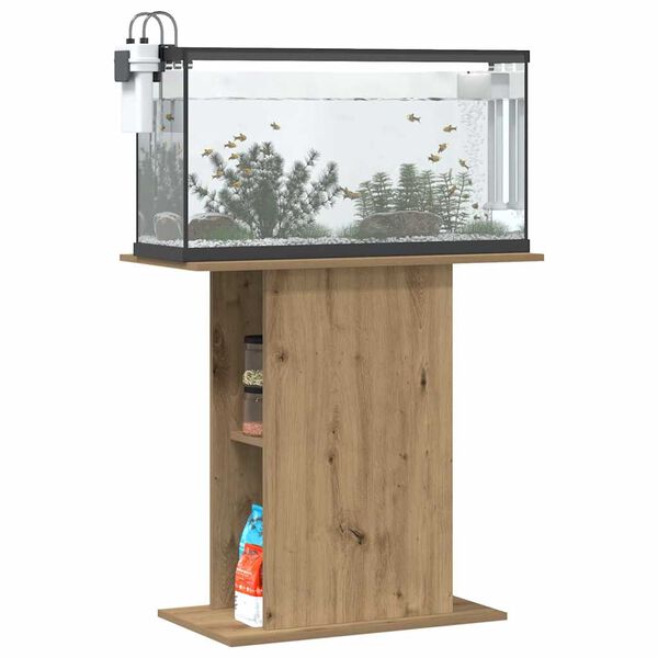 vidaXL Supporto per acquario artigianale in rovere 36x75x72,5 cm in legno ingegnerizzato