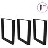 vidaXL Gambe per tavolo da pranzo a forma di V 3 pz nere 90x(72-73,3) cm in acciaio