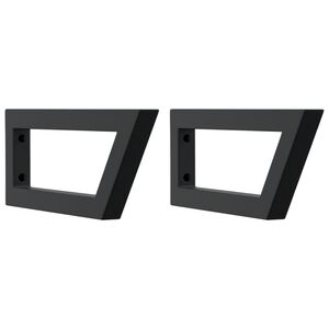 vidaXL Reggimensole per Lavabo 2 pz Nere Trapezio in Acciaio