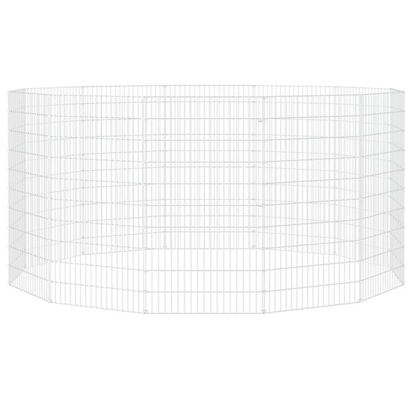 vidaXL Recinto per animali all'aperto 12 pannelli 54x100 cm in ferro zincato