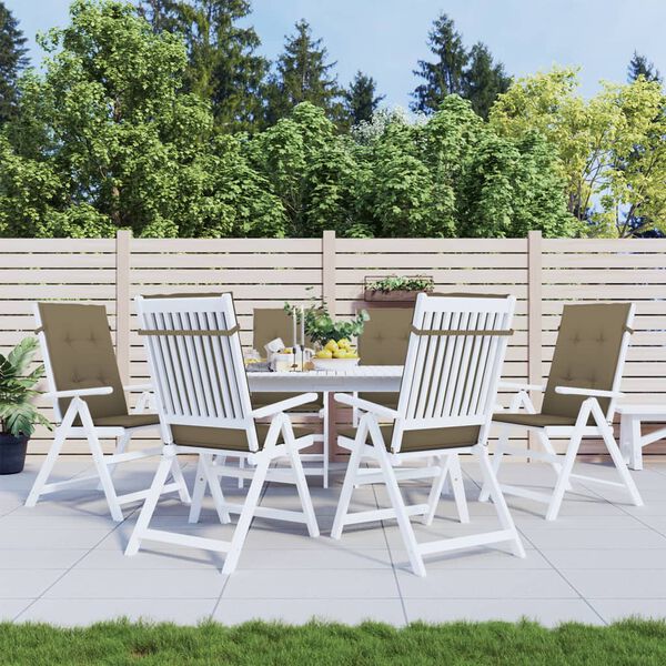 vidaXL Cuscini Sedia Schiena Alta 6 Tortora M&eacute;lange 120x50x4 Tessuto