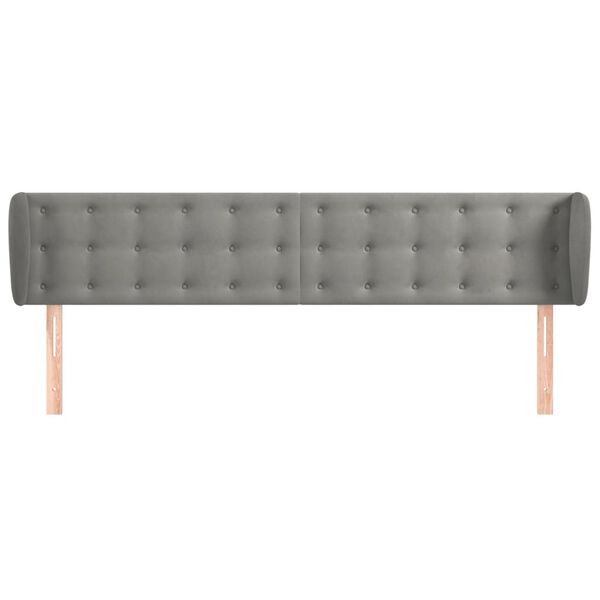 vidaXL Testiera ad Orecchio Grigio Chiaro 163x23x78/88 cm in Velluto