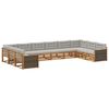 vidaXL Set divani 10 pz Naturale e Grigio Chiaro