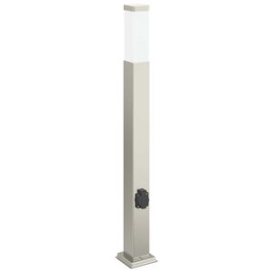 vidaXL Lampada a paletto con presa elettrica 80 cm Acciaio Inox IP44