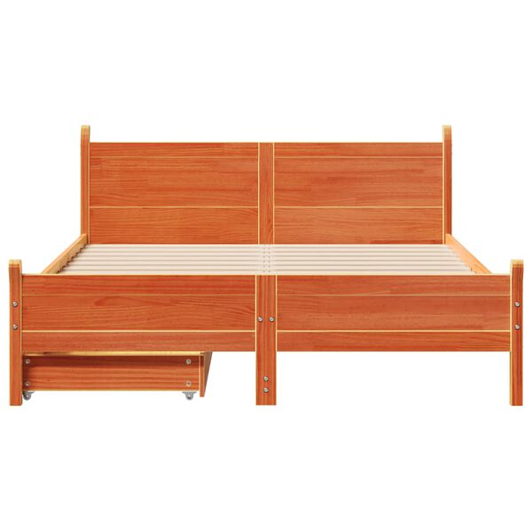 vidaXL Letto senza Materasso Marrone Cera 160x200 cm in Legno di Pino