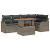 vidaXL Set Divano da Giardino 6 pz 5-Numero di posti Grigio polyrattan