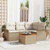 vidaXL Set Divano da Giardino con cuscino 5 pcs Beige polyrattan